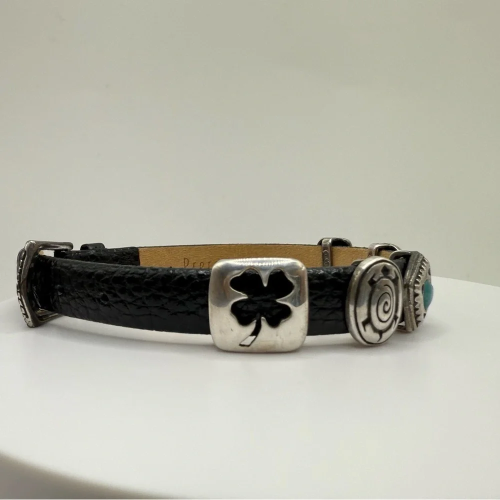 Prerogatives Black Leather Charm Bracelet – Southwestern Silver